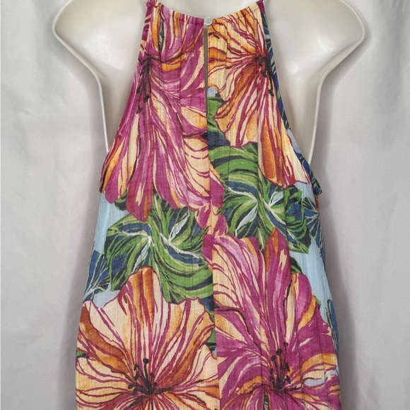 mlle gabriella Pink Floral Halter Maxi Dress Sz M Bin P - Picture 4 of 12